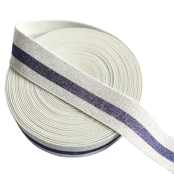 Silver Metallic Glitter Elastic Gurtband für Herrenunterwäsche
