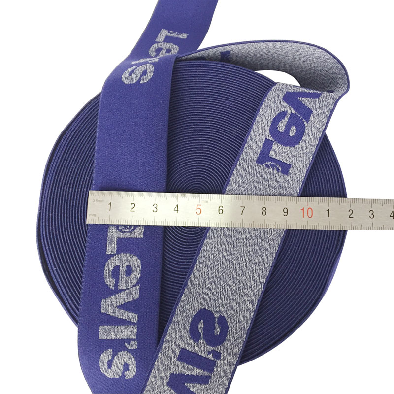 Bande élastique tissée par Jacquard fait sur commande de logo de marque de 3.5cm, ceinture pour des sous-vêtements