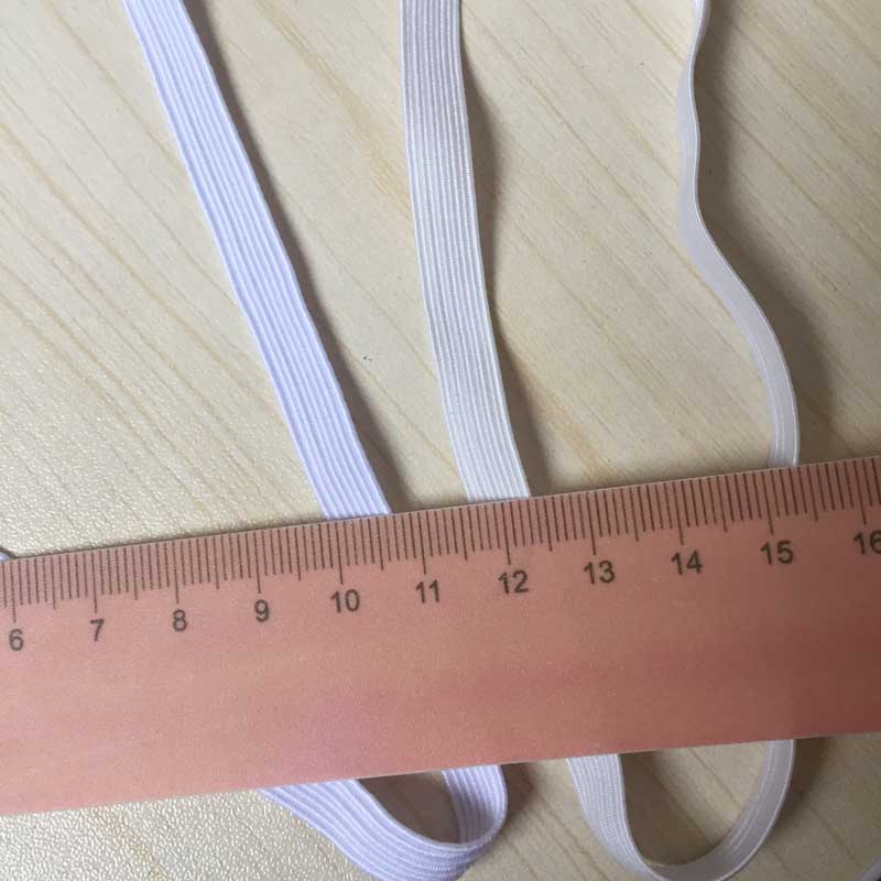 Braided elastic tape 7mm 8mm width with white black color – amdwebbing.com