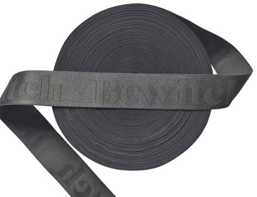 Cinturilla elástica jacquard con logo personalizado para ropa interior negro