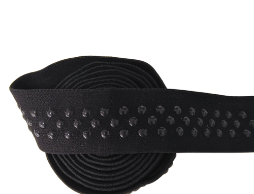 Weiches Nylon-Spandex-Elastikband mit punktiertem, transparentem Silikon
